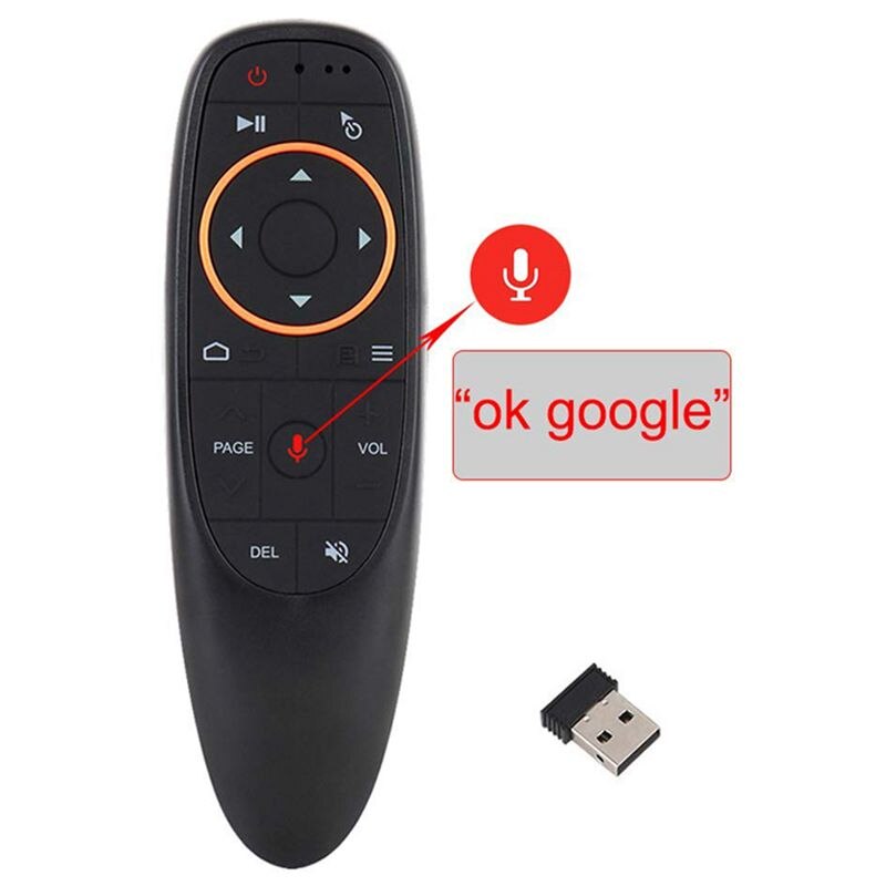 G10 Voice Air Mouse Remote, 2.4Ghz Mini Wireless Android TV Control & Infrared Learning Microphone for Computer PC Android TV