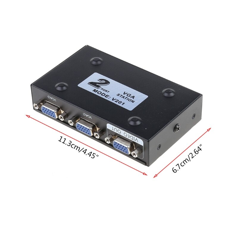 2 Ports Switcher Splitter 2 Ways VGA Video Switch Adapter Converter Box for PC Monitor Accessories