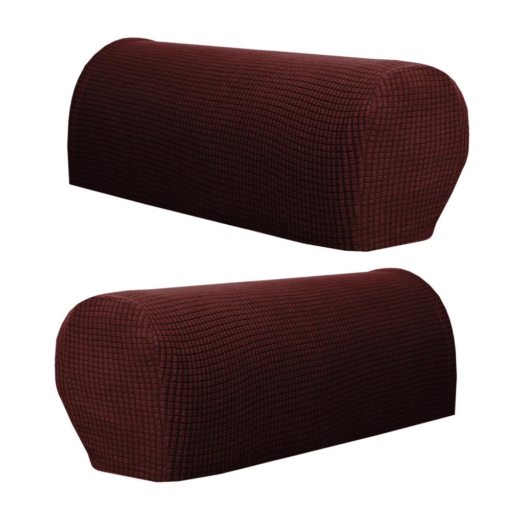 2pcs Universal Furniture Armrest Covers Sofa Couch Chair Arm Protectors: Dark Coffee