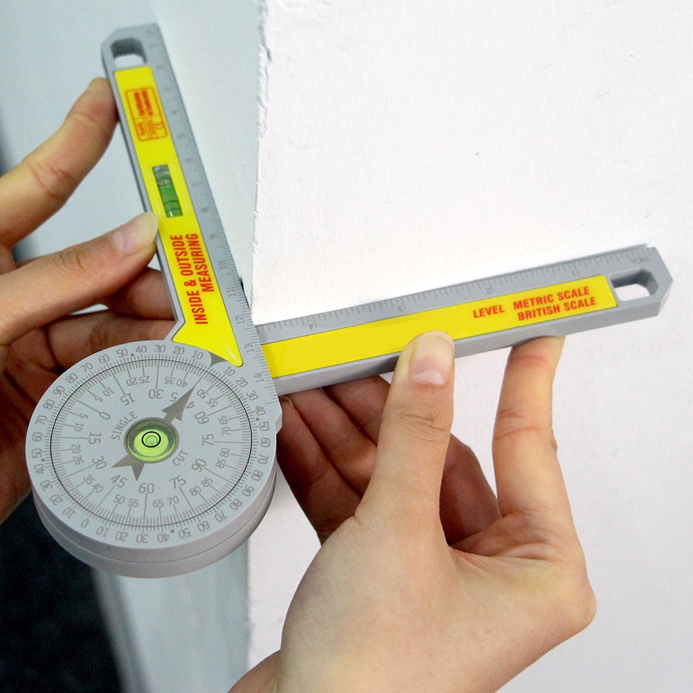 Hoge Nauwkeurigheid Verstekzaag Gradenboog 360 Graden Goniometer Hoek Heerser Diy Vierkante Heerser Voor Binnen Buiten Meten Carpenter Tool