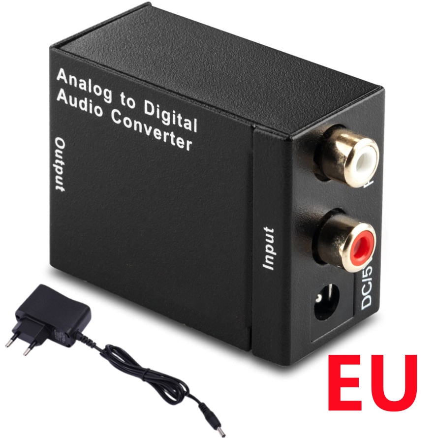 ADC Analog zu Digital Audio Konverter RCA zu Optische Toslink Audio Adapter Analog Digital Fiber Toslink Koaxial Audio Konverter: green