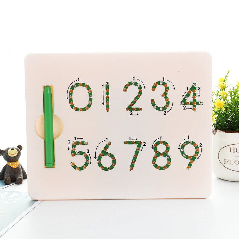 2 In 1 Magnetic Drawing Board Alphabet Letter Tracing Board Educational Letters Read Write Learning Alphabet toys Preschool: mini size number