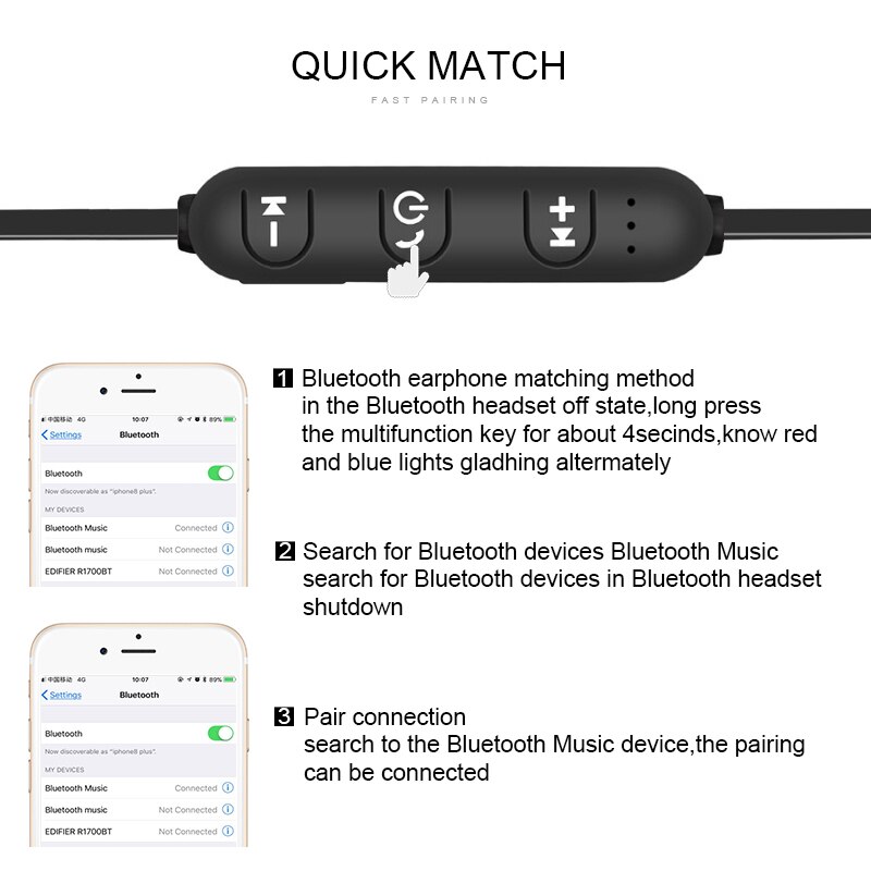 4 Kleuren S8 Magneet Draadloze Bluetooth Oortelefoon Wireless Sport Stereo Bass Oortelefoon Met Microfoon Headset Voor Xiaomi Huawei Samsung