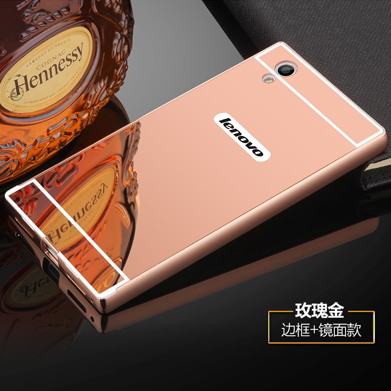 For Lenovo P70 Case Luxury Mirror Cover Metal Aluminum Bumper Frame Case For Lenovo P70 Case P70-T Gold Plated PC Back Cover 5.0