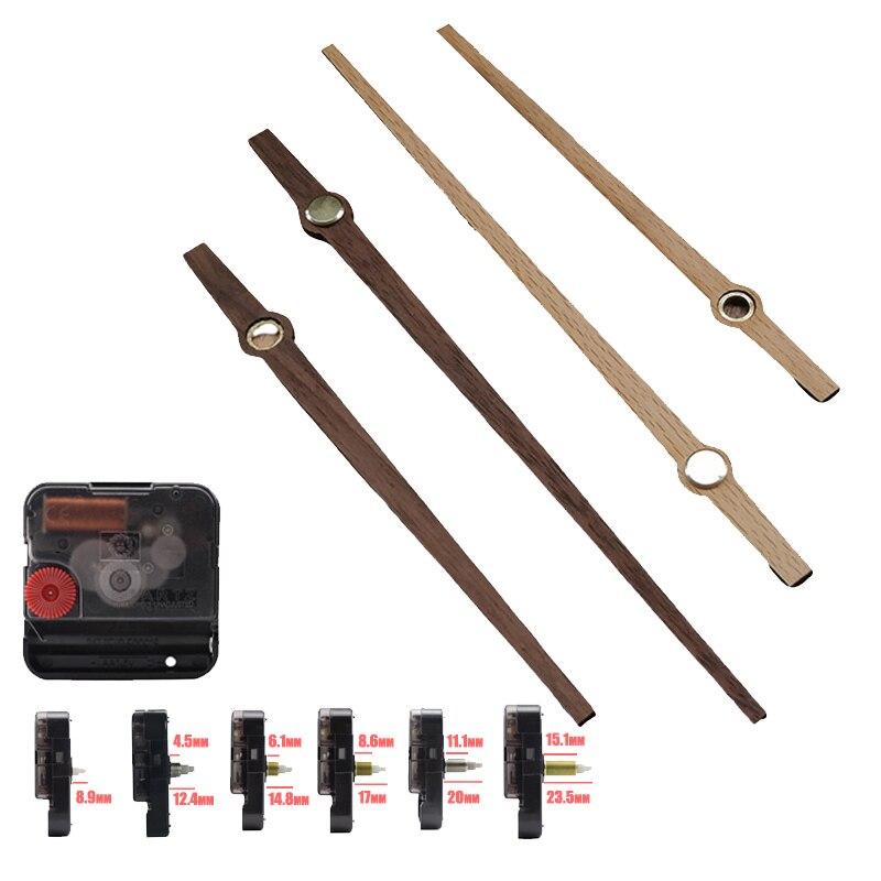 Mouvement d&#39;horloge solaire avec aiguilles en bois, accessoires pour horloge murale, mécanisme, accessoires de réparation de pièces d&#39;horlogerie, 12888