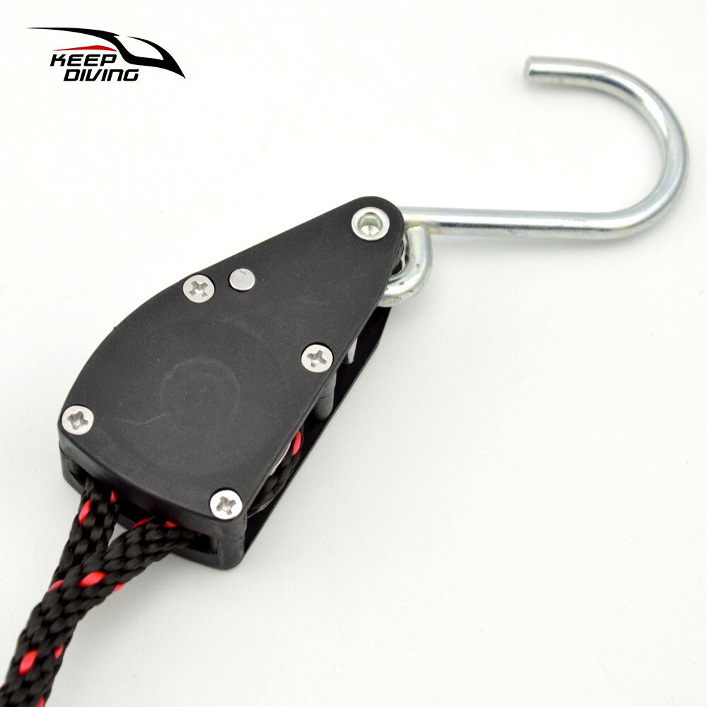 Trinquete de polea cargado para Kayak y canoa, cuerda de lazo y Popa, correa de amarre, colgador ajustable rápido, 1/4 &quot;, 136KG, 2 uds.