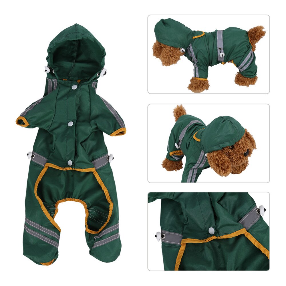 Polyester Dogs Raincoats For Pets Cat Dog Raincoat Waterproof Jacket Hood Drawstring Pet Rain Coat Clothing Retail