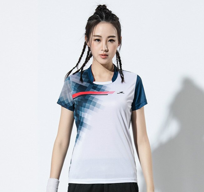 Badminton shirts Men & Women Sport shirt Tennis shirts Shorts table tennis tshirt dry Fit Fitness training clothes man: Womens white shirt / L