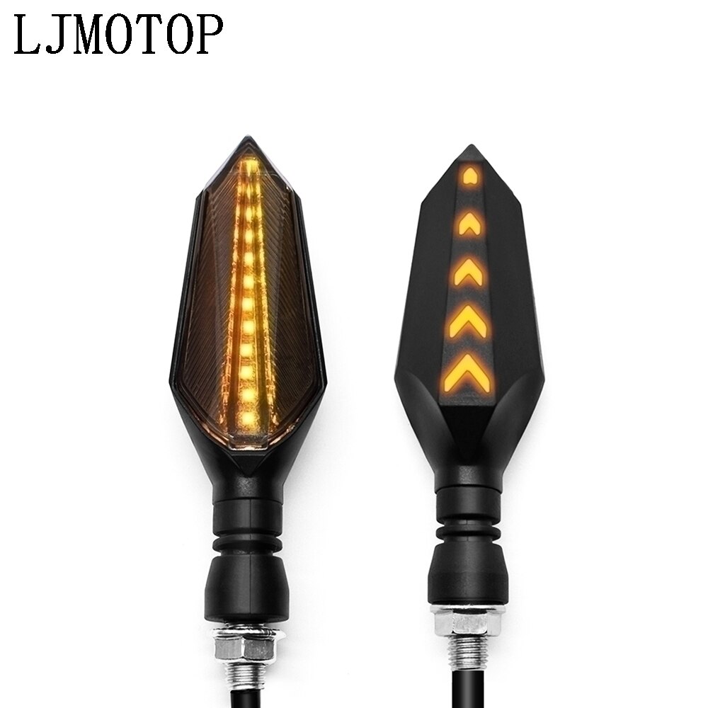 Universell motorsykkel ledet blinklys lampe sekvensiell flytende blits indikatorlys gult løpelys: 1 par gul-gul