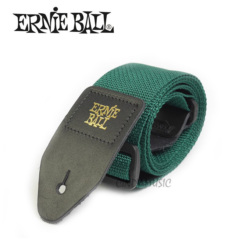 Ernie ball polypro gitaarband met leren uiteinden, comfortabele gitaarband voor akoestische, folk-, elektrische gitaar en basgitaar.