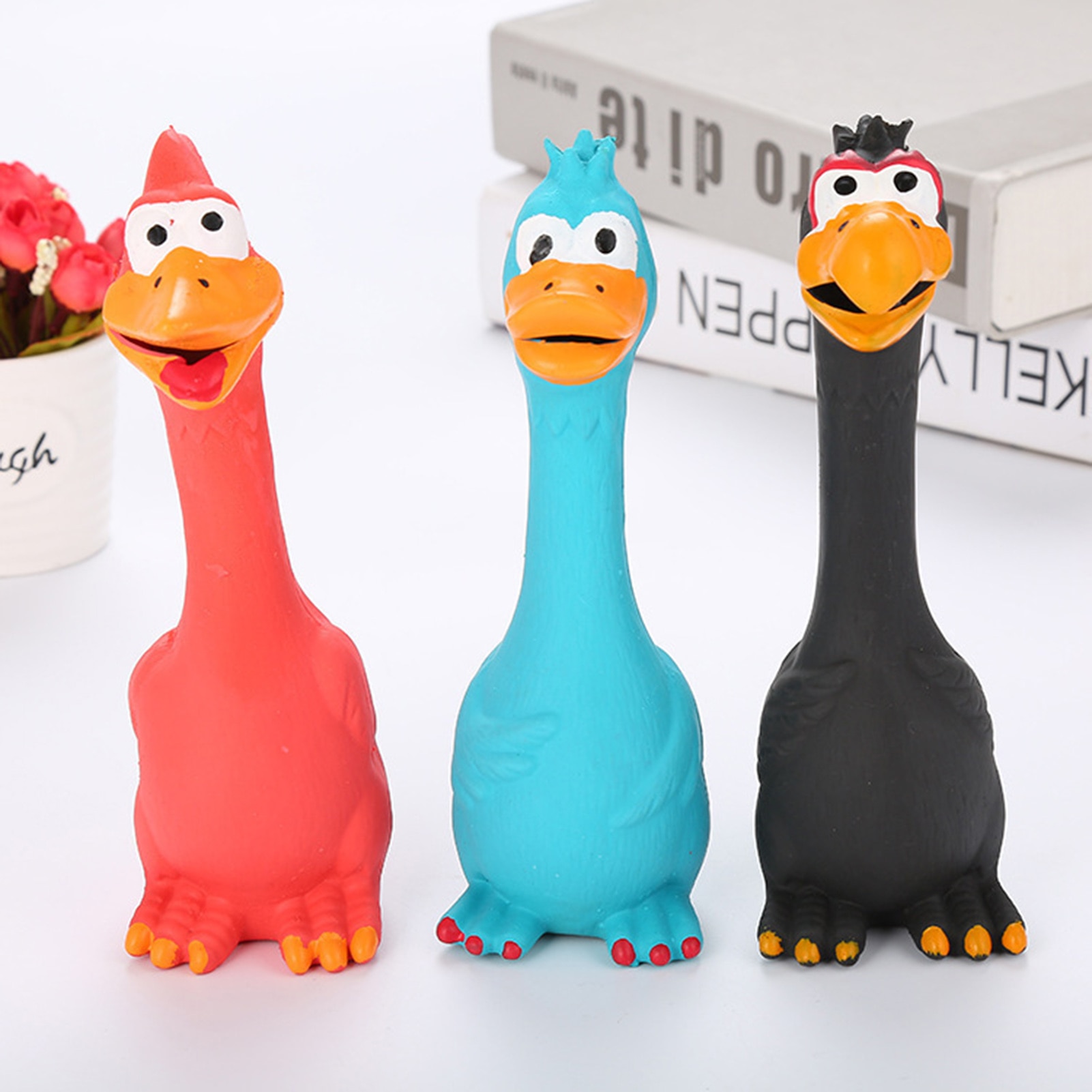Newest Screaming Chicken Pets Dog Cats Toys Squeeze Squeaky Sound Funny Toy Safety Rubber For Dogs Molar Chew Toys
