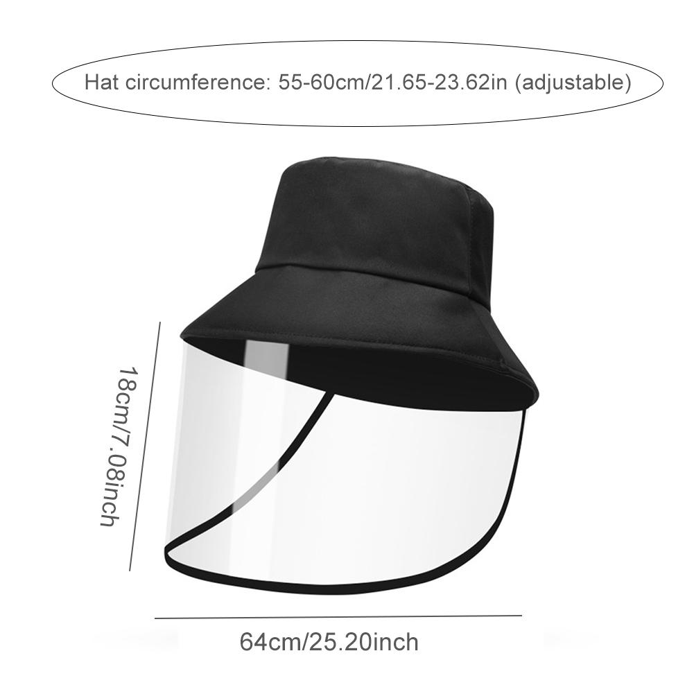 Beskyttende gennemsigtig hat 360 all-round beskyttende udendørs foldbar kasket til fiskeri og blaffer