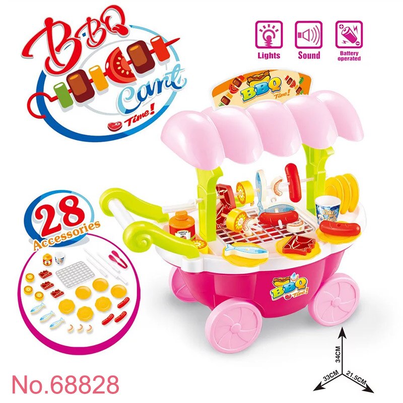 Pretend Play Toys Kids Simulation Candy Ice Cream Trolley Mini Pusher Car Toys Candy Ice Cream Supermarket Music Children: 88628