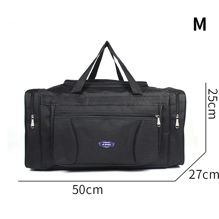 Business Large Capacity Weekend Duffle Travel Bag Oxford Waterproof Men Travel Bags Hand Luggage Big Travel Bag: M-black