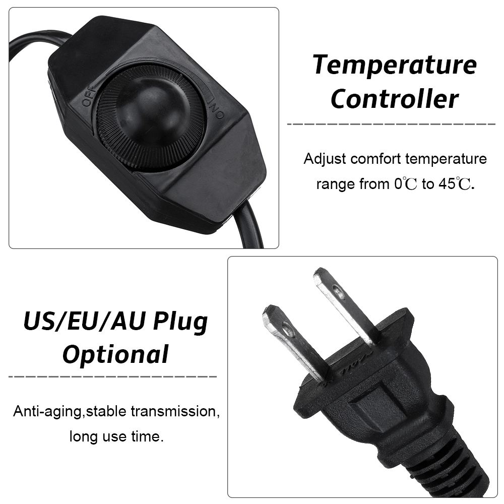 35/25/15/5w krypdyr varmematte med justerbar temperaturregulator vinter kjæledyr oppvarming pads for slanger skilpadde øgle reptiler