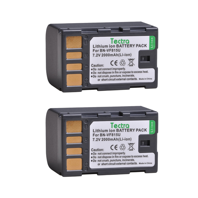 Tecrta 2000mAh BN-VF815U for BN-VF815 BNVF815 Battery for JVC GR-D720US GR-D728 GR-D750US GR-D771 GR-D720+LED USB Charger