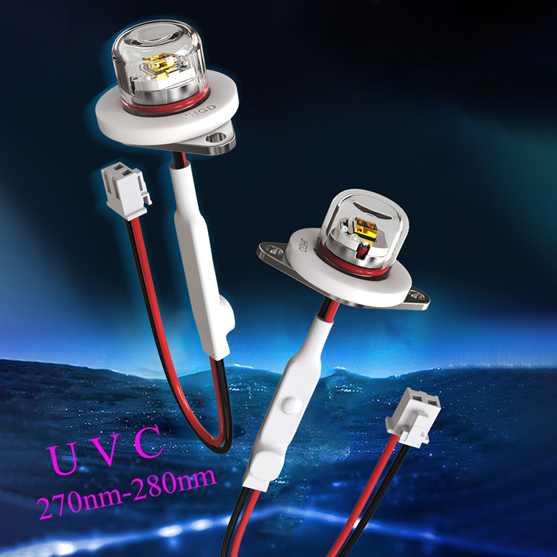 254nm UVC LED Lamp Beads – 6V/12V/24V, For Sterilization – 8mm, 16mm, 20mm Options