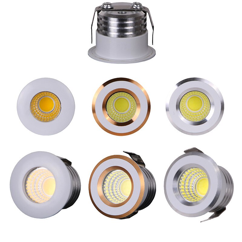 2 stk 3w led spotlights belysning mini cob loft downlights  ac220v hvid lyspære til skabstæller udstillingsskab