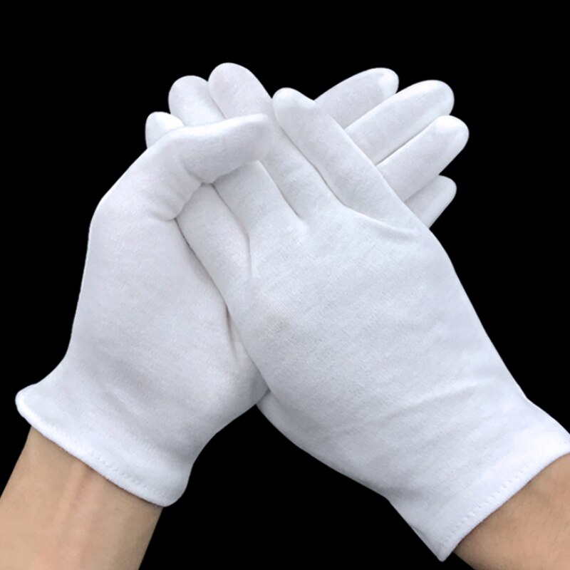 5/9 par hvide bomulds arbejdshandsker til tørre hænder håndtering af film spa handsker ceremonielle high stretch handsker husholdningsrengøringsværktøj
