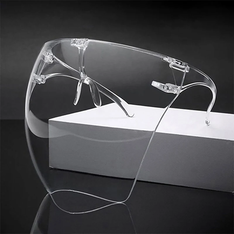Máscara protectora antivaho y salpicaduras transparente de alta definición de cara completa, gafas de alta transparencia, herramientas para uñas: Multicolor