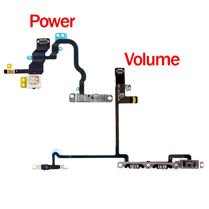 1pcs Power Flex Kabel Voor iPhone X XR XS Max Op Uit Schakelaar Volumeregeling Met Metalen Beugel montage