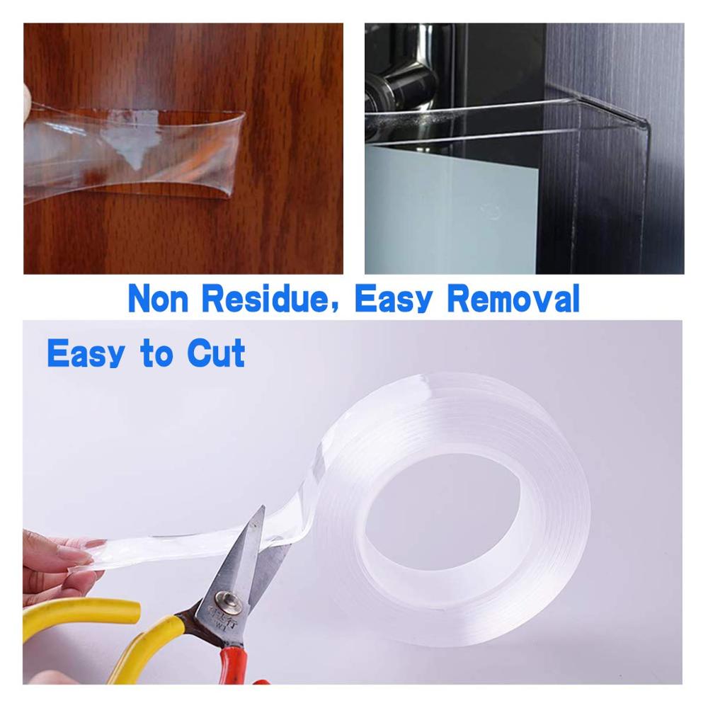 3M Nano Magic Double Sided Face Tape Adhesive Transparent Clear Tape tape Sealing Reusable Waterproof Sticky Wall Tape Bathroom