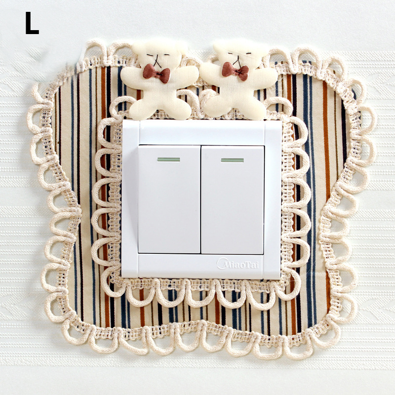 Lace Fabric Switch Protective Cover on-off Switch Outlet Wall Sticker European Light Switch Cover Decoration with Storage Bag: Switch cover10