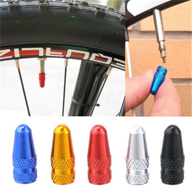 5 st / parti aluminiummaterial cykel presta fälg däck spindel luftventil kepsar dammskydd användbart