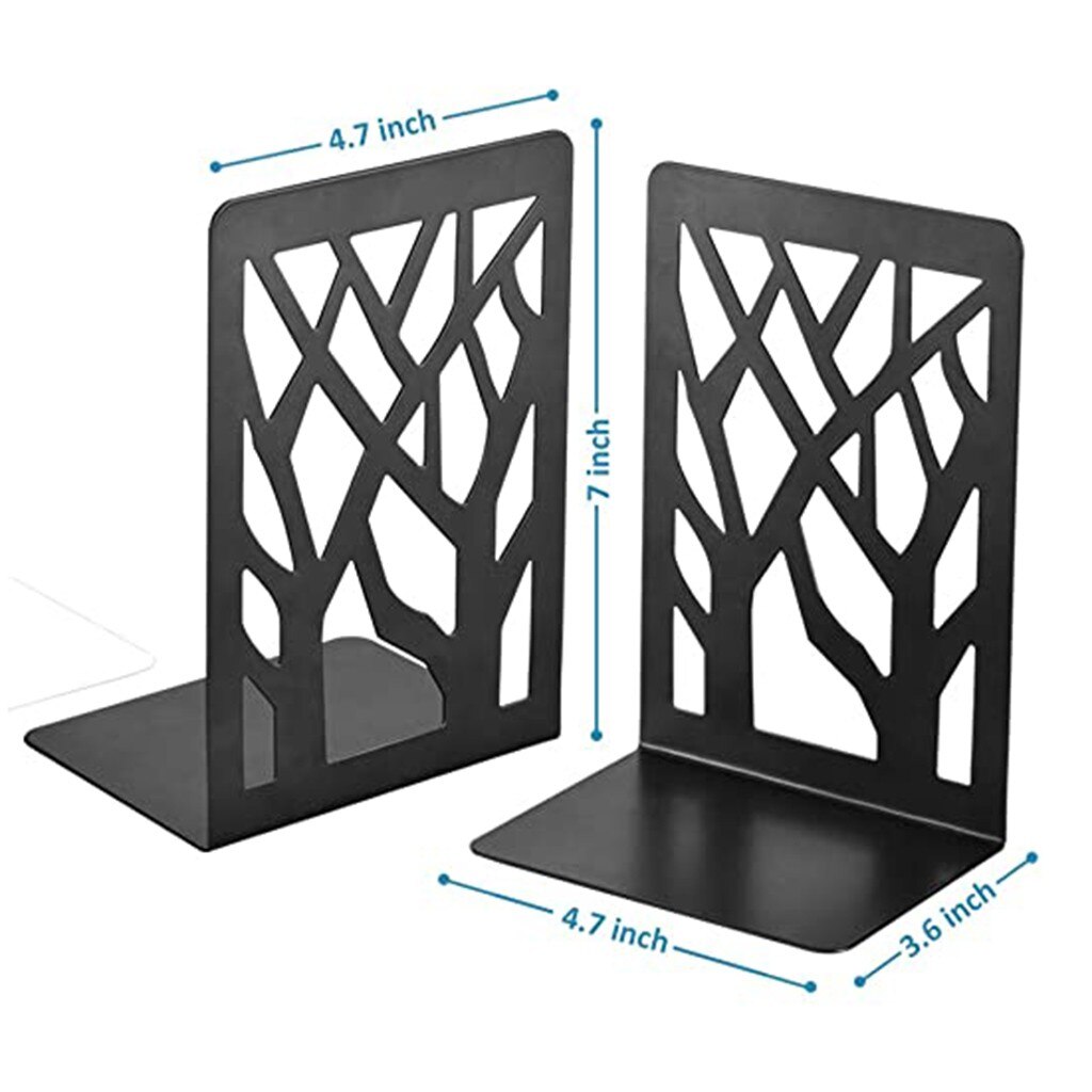 1/3 pack Geometric Bookends with Matte Finish Decorative Iron Book Stoppers Bracket Industrial/Home/Office Shelf Decor