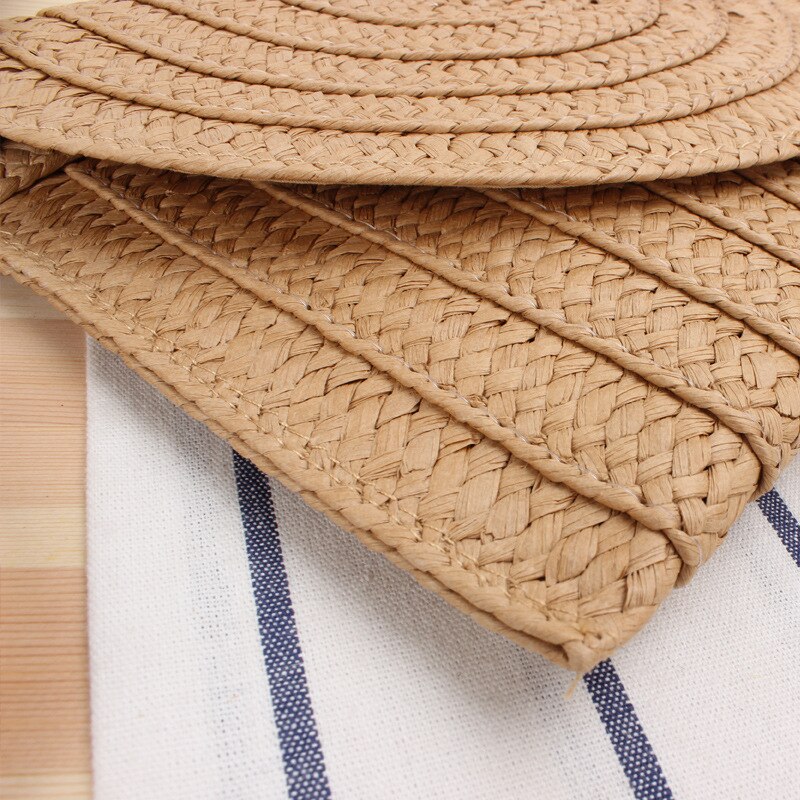 Bolso para mujer tejido de paja de papel trenzado hecho a mano, sencillo, informal, para playa