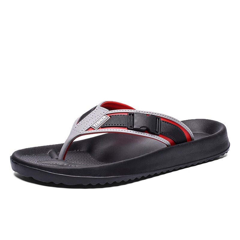 Sommar tofflor herr sandaler herr vatten skor lediga herr sandaler flip flop fritid soft slides skor strand tofflor sandalia: Grå / 8.5