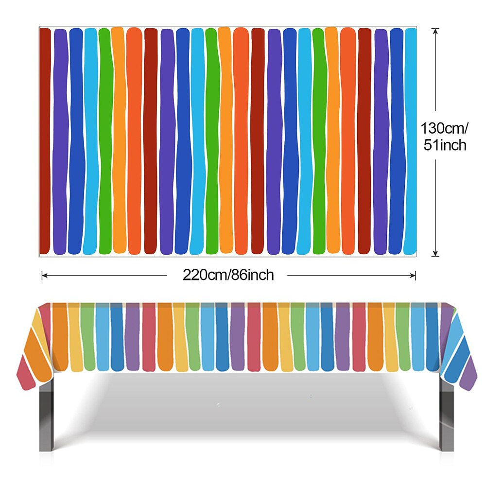 Mantel de de arcoíris de cumpleaños para niña, mantel de plástico desechable, suministros de de unicornio, decoraciones de piscina: 6