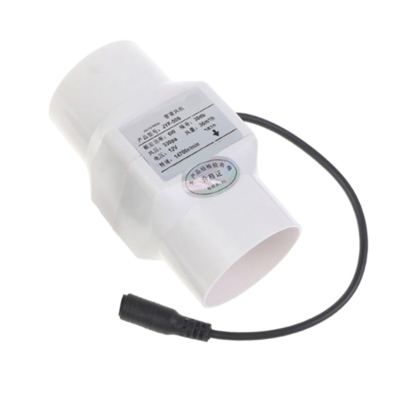 Krachtige inline afzuigventilator 12v 6w kanaalblazer 50mm binnenluchtuitlaatboosters voor werkplaats kelder tent: Wit
