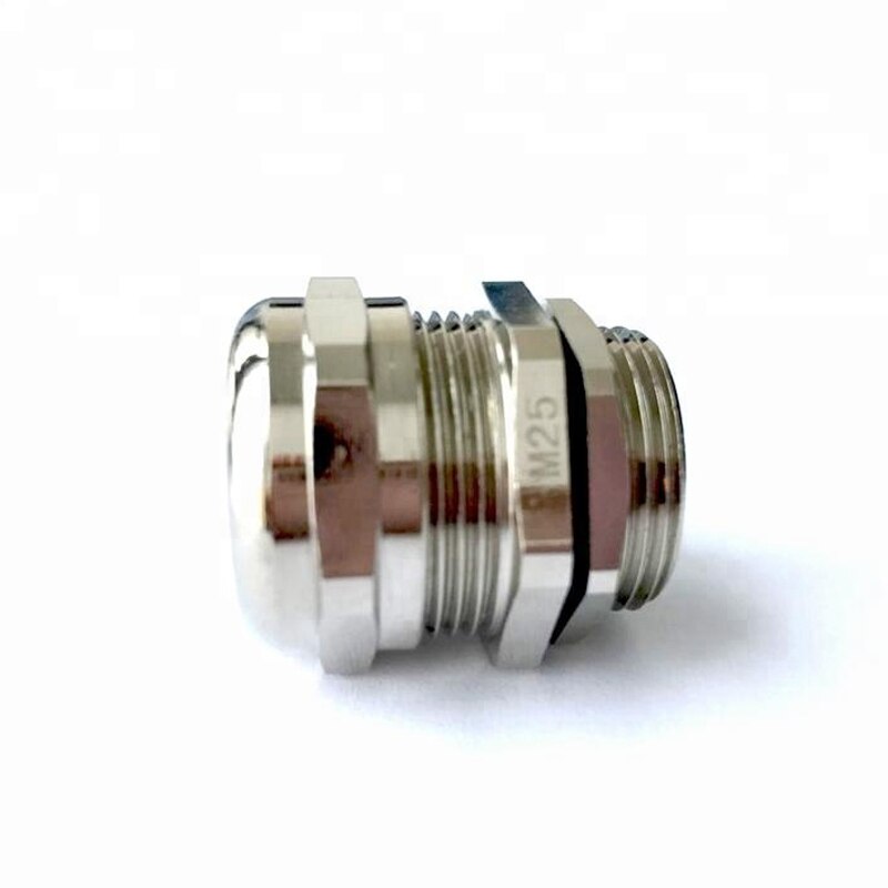 Connecteur de glande de câble métallique série M étanche IP68, câble métrique en laiton nickelé M12 M14 M16 M18 pour câble de 3 à 44mm
