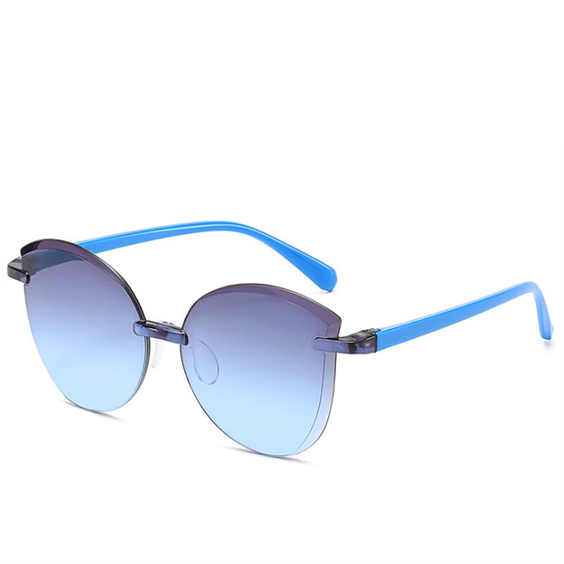 Oulylan Randlose freundlicher Sonnenbrille Jungen Grils SchöNe Baby Sonnenbrille freundlicher Außen Brille Schattierungen Bunte Spiegel UV400: BlueBlue
