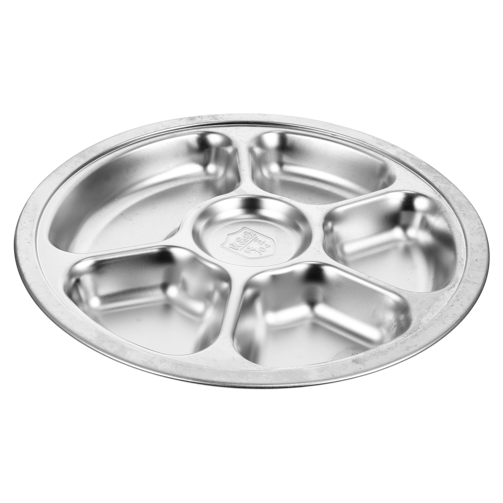 1pc Durable Stainless Steel Food Serving Tray Compartment Tray for Restaurant