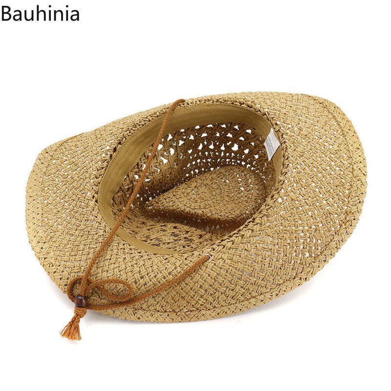 Sommer Sonne Strand Stroh Hütte Frauen Männer Breite Krempe Hüte Handgemachte lässig Westlichen Stil Cowboy Hütte