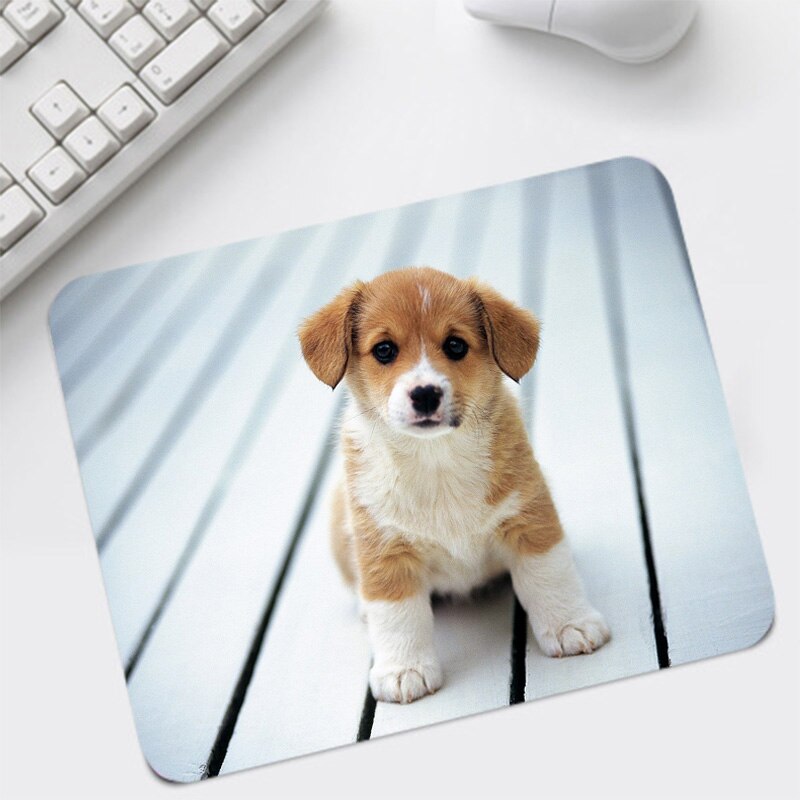 Cute Puppy Printed Mats Mice Pads Natural Rubber Mouse Pad No Locking Edge Big Small Size 22x18cm for Desk Pad Mice Mats: E 220x180mm