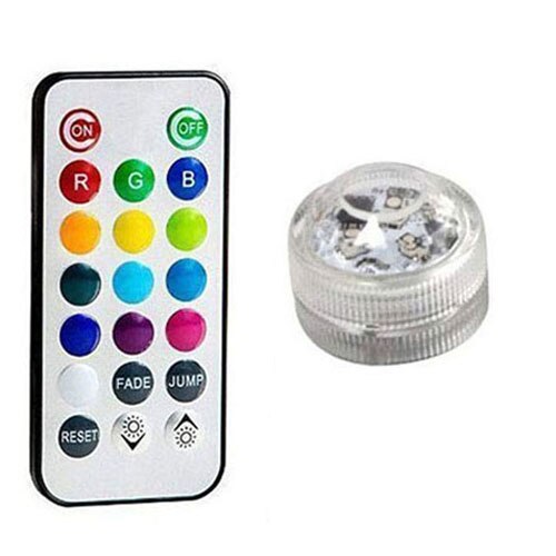 Battery Operated Waterproof RGB Submersible LED Light Underwater Night Lamp Tea Lights for vase,bowls,aquarium and party Wedding: 1 light 1 controller
