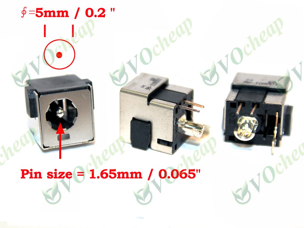 3 piezas x ordenador portátil DC power jack para HP Compaq Pavilion dv2000 G7000... presario V3000 C700 A900 de carga hembra PJ050-1.65mm