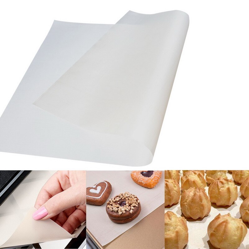 Genanvendelig bagemåtte høj temperaturbestandig nonstick ovnbeklædning bagning liners ark til kog grill dampovn liners: Hvid -30 x 40cm