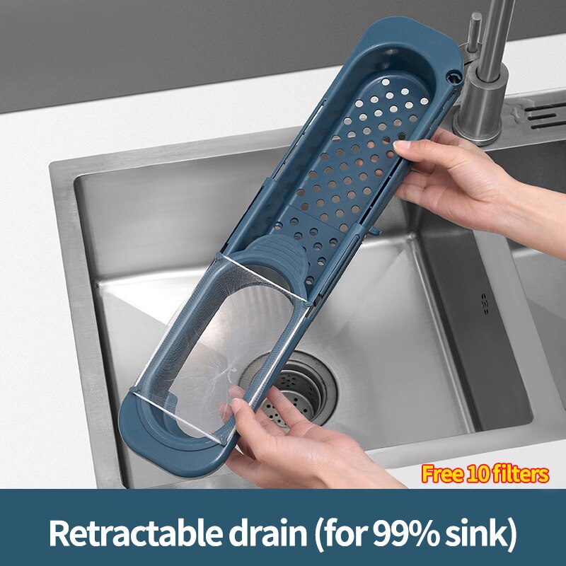Teleskop Sink Drain Korb Küche Werkzeug Lagerung Regal Multifunktionale Waschbecken Filter Kunststoff Küche Ablassen Sieb Obst Halter: S2 Drain Baskset