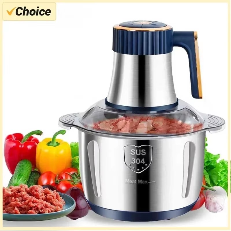 5L Electric Meat Grinders Food Crusher Stainless Steel Multifunctional Vegetable Slicer Processor Chopper Kitchen Blenders