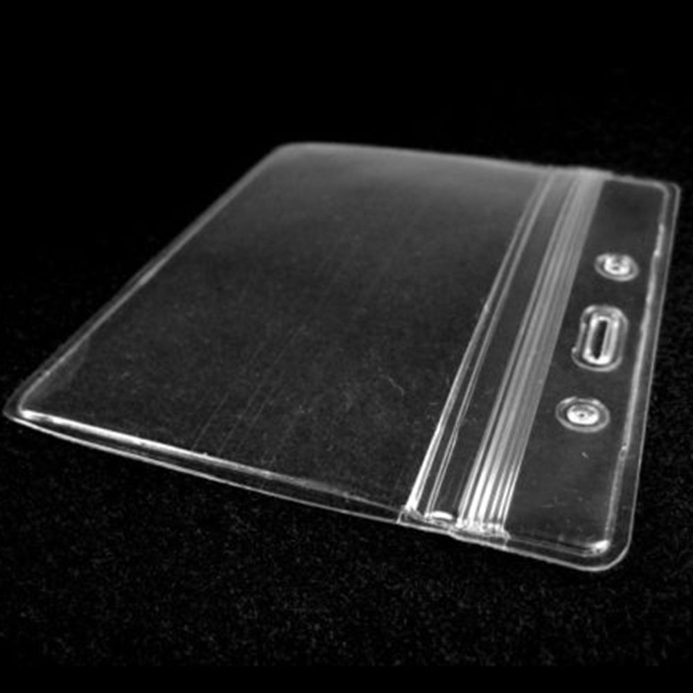 Lot  of 10 horisontal gjennomsiktig vinyl plast id-kort-merkeholder med glidelås