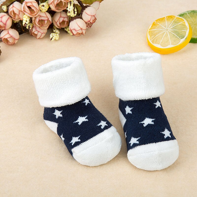 Winter Autumn Baby Socks Soft Cotton Newborn Socks for boy girl Cute Cartoon Calcetines Skarpetki Baby Stuff: blue star