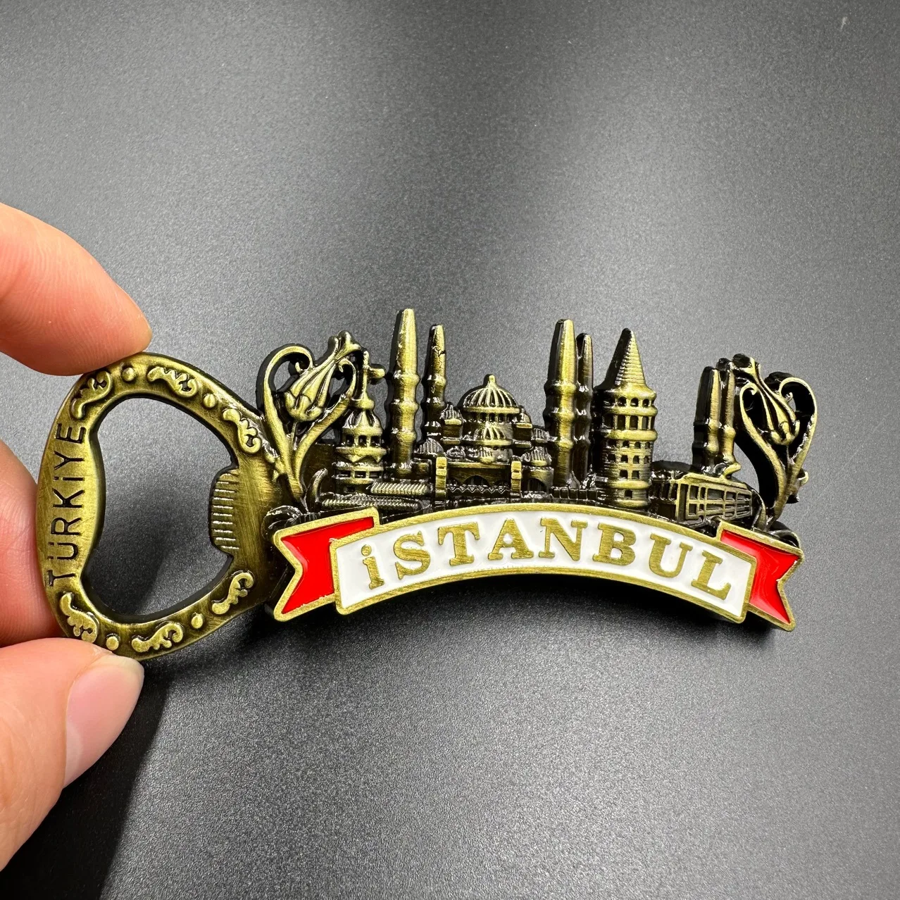 Luxuriöse türkische Istanbul-Stoff-Magnet-3D-Kühlschrankmagnete, Stadtgebäude, Reisethema, magnetische Kühlschrankaufkleber Ich bin Absorptionsstil