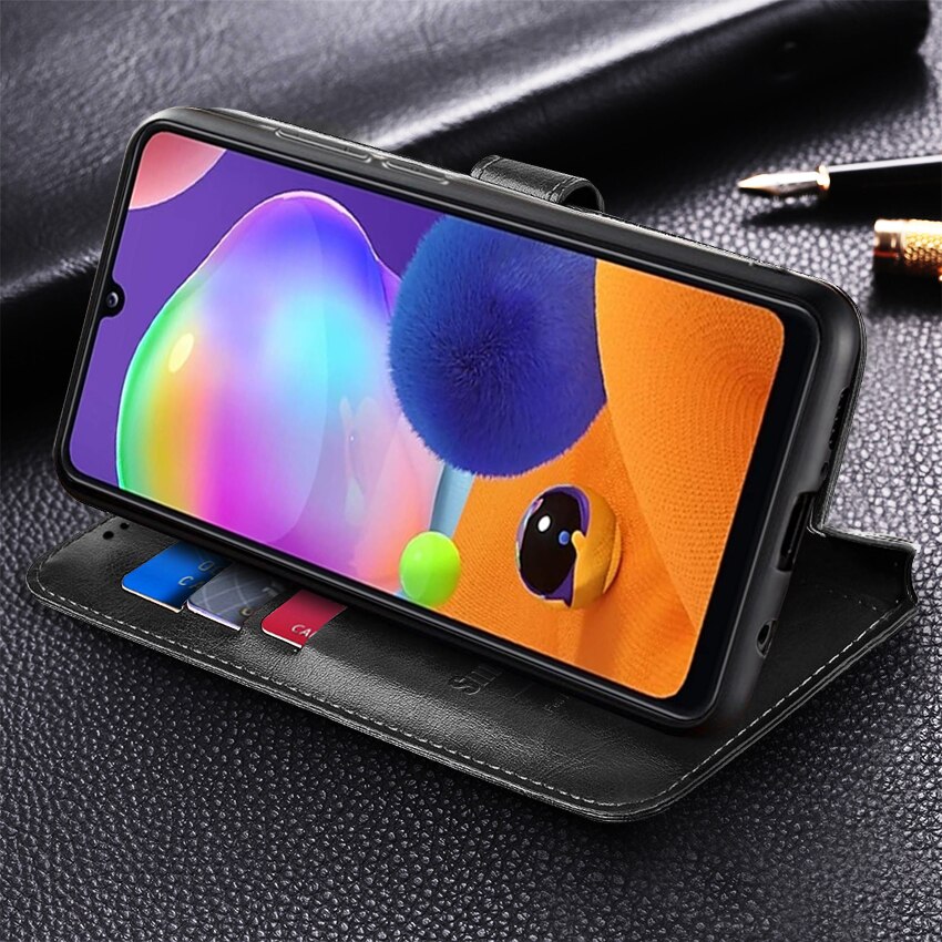 Flip case For Samsung Galaxy A31 Case For Samsung A31 A 31 SM-A315F 6.4" Phone Cover Silicon Soft PU leather Coque Protective