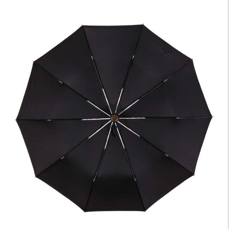 Leodauknow 125cm sammenklappelig paraply mænds forretningsstil 10k vindtæt paraply 10 knogle anti-vind.