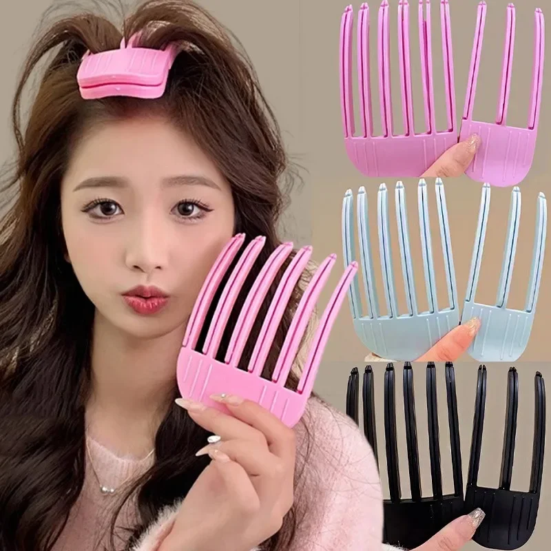 2pcs Fluffy Hairpin Curling Bangs Clips Hair Roots Volumizing Hairclips Set Women Curling Fixed Clip Volume Hair Roller