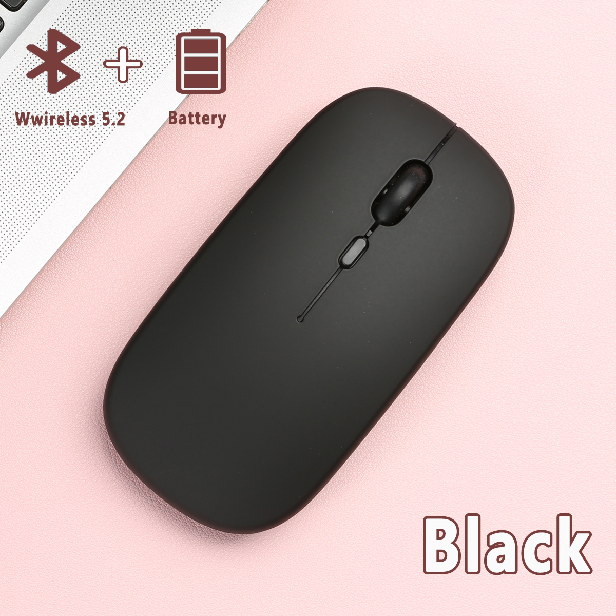 Bluetooth-Maus für Laptop (BT 5.0), Computer, Bluetooth-Maus, tragbare PC-Maus, Bluetooth, kompatibel mit Mac, MacBook Profi Luft: Weiß